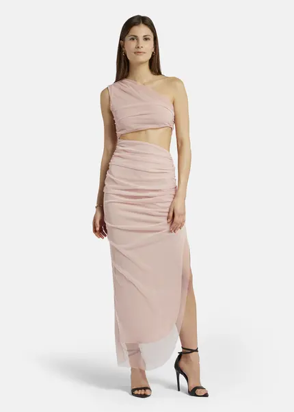 Nicowa Asymmetrical mesh dress - AWITO MAXI in Rosaarticle number NC9A1401224E-137 Clearance-Verkauf