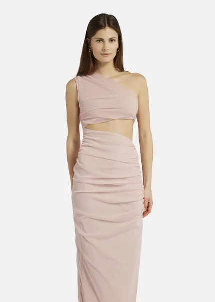 Nicowa Asymmetrical mesh dress - AWITO MAXI in Rosaarticle number NC9A1401224E-137 Clearance-Verkauf