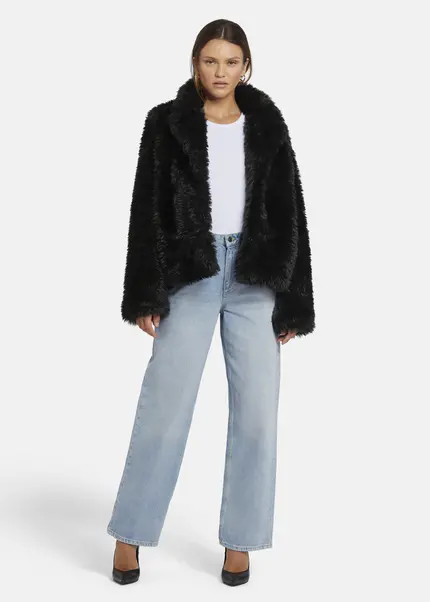 Nicowa Eco-shearling jacket - FANIWO in BLACKarticle number NC9A22906019E-002 Kostenloser Versand international