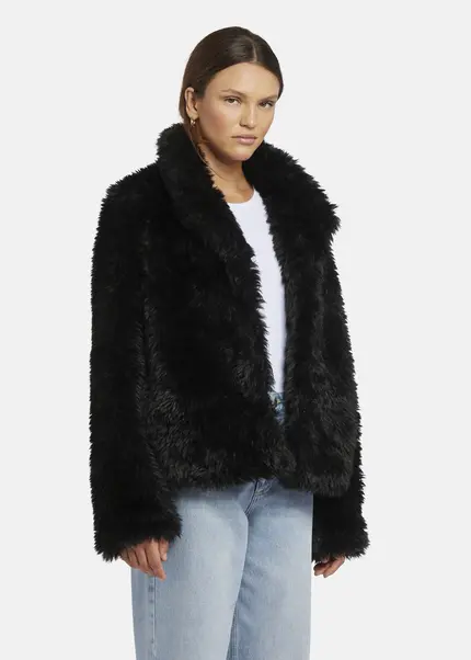 Nicowa Eco-shearling jacket - FANIWO in BLACKarticle number NC9A22906019E-002 Kostenloser Versand international