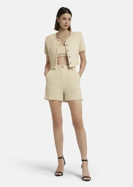 Nicowa Cropped Bouclé blazer - BIANCIWO in CREAMarticle number NC9A12605011E-072 Online