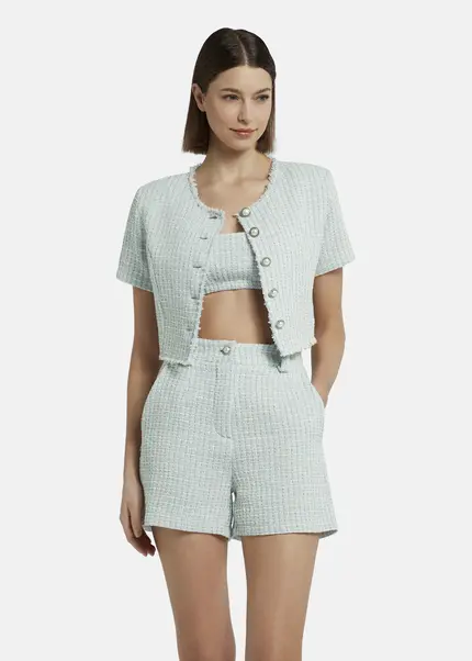 Nicowa Cropped Bouclé blazer - BIANCIWO in LIGHT BLUEarticle number NC9A12605025E-025 Outlet
