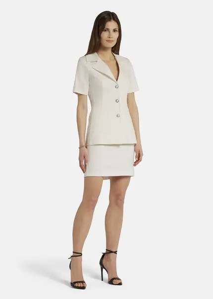 Nicowa Short sleeved blazer - RILAWA in WHITEarticle number NC9A12401011E-004 Auslauf