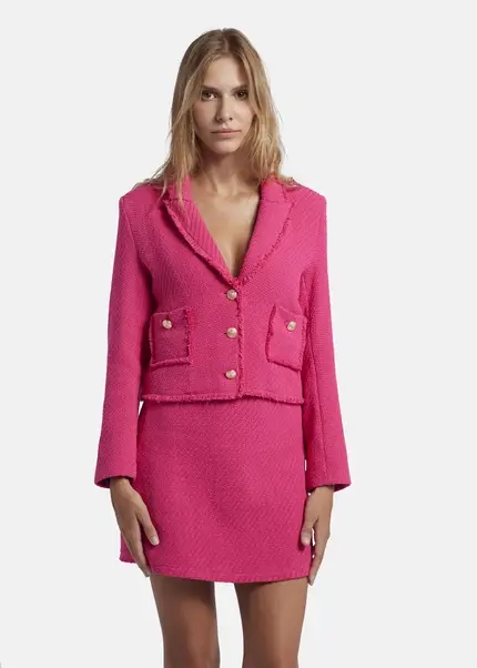 Nicowa Cropped blazer in bouclé - BAGIWO in PINKarticle number NC7A32001044E-139 im Angebot
