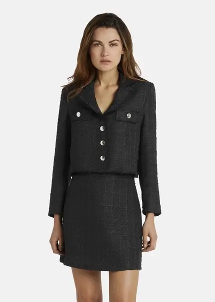 Nicowa Cropped blazer in bouclé - BAGIWO in BLACKarticle number NC7A32002019E-002 Schlussverkauf