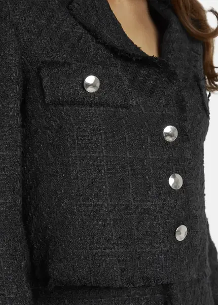Nicowa Cropped blazer in bouclé - BAGIWO in BLACKarticle number NC7A32002019E-002 Schlussverkauf