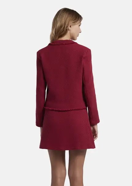 Nicowa Cropped blazer made of bouclé BAGIWO in dark berryarticle number NC8A22505034E-011 Günstiger Verkauf