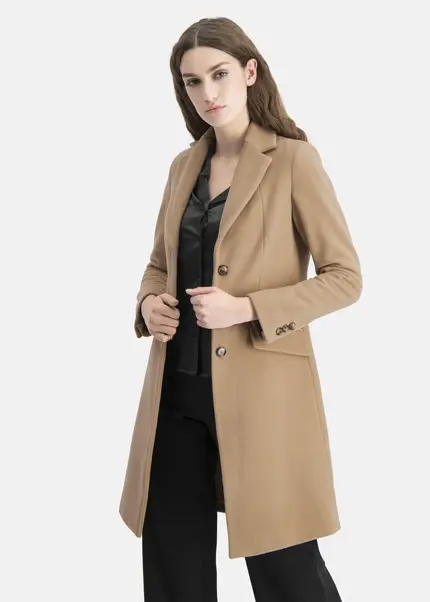 Nicowa Wool coat with faux flap pockets – KAMOWA in CAMELarticle number NC5A52004022E-101 Fabrikpreis