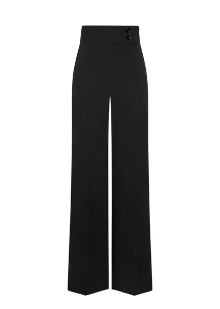 Nicowa Elegant COREANA high-waisted trousers with wide leg in BLACKarticle number NC3A02016029E-002 Rabatt