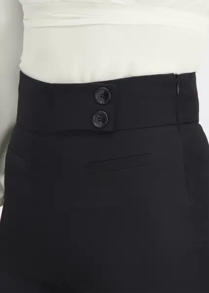 Nicowa Elegant COREANA high-waisted trousers with wide leg in BLACKarticle number NC3A02016029E-002 Rabatt