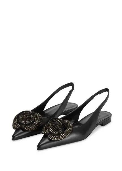 Nicowa Flower-adorned slingback ballerinas FLORWIA in BLACKarticle number NC9A12703019E-002 Günstig kaufen