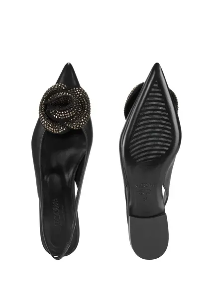 Nicowa Flower-adorned slingback ballerinas FLORWIA in BLACKarticle number NC9A12703019E-002 Günstig kaufen