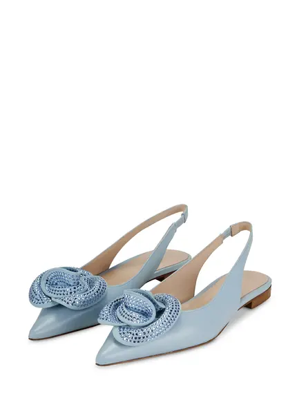 Nicowa Flower-adorned slingback ballerinas FLORWIA in LIGHT BLUEarticle number NC9A12703025E-025 Versandkostenfrei