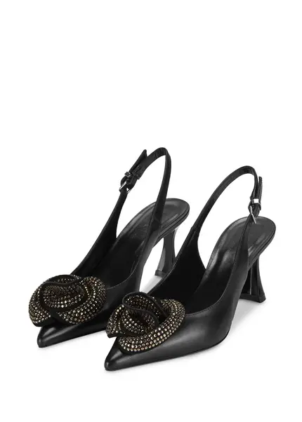 Nicowa Flower-adorned slingback pumps FLONAWIA in BLACKarticle number NC9A12702019E-002 Großer Ausverkauf
