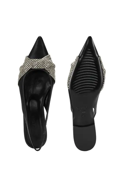 Nicowa Slingback ballerinas with crystal appliqué CRISOLI in BLACKarticle number NC9A12704019E-002 Begrenztes Angebot