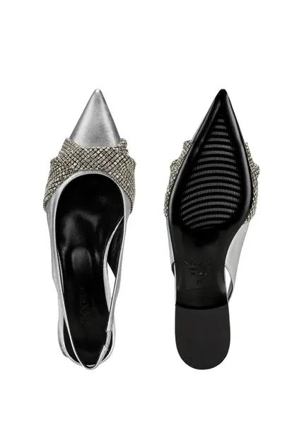 Nicowa Slingback ballerinas with crystal appliqué CRISOLI in SILVERarticle number NC9A12704031E-088 Online Shopping