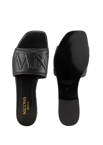 Nicowa Monogram slide sandals - LAUREWI NCW in Blackarticle number NC8A18003019E-002 Zeitlich begrenztes Angebot