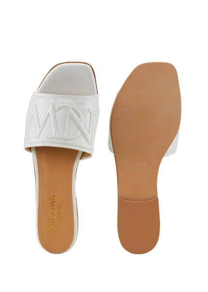 Nicowa Monogram slide sandals - LAUREWI NCW in Creamarticle number NC8A18003012E-072 Exklusive Angebote