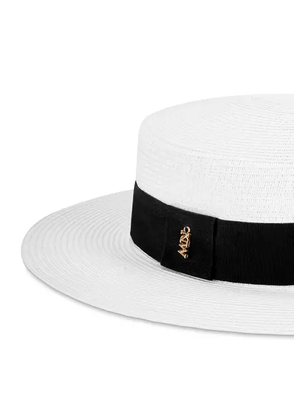 Nicowa Classic boater hat with band MONTANIO in WHITEarticle number NC9A11601011E-004 Bestseller