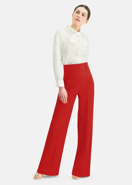 Nicowa Timeless Marlene trousers with creases - COREANA in REDarticle number NC6A12008014E-047 Nur für heute