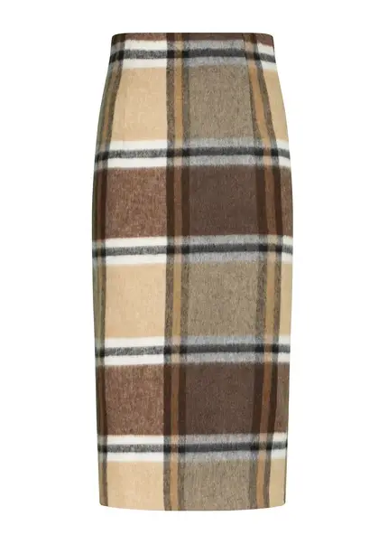 Nicowa Checked midi skirt LANOWA with wool in BROWNarticle number NC7A24004017E-151 Riesige Rabatte