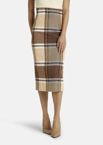 Nicowa Checked midi skirt LANOWA with wool in BROWNarticle number NC7A24004017E-151 Riesige Rabatte