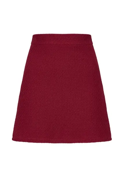 Nicowa Simple mini skirt made of bouclé LANITO in dark berryarticle number NC8A22502034E-011 50% Rabatt mit kostenlosem Versand