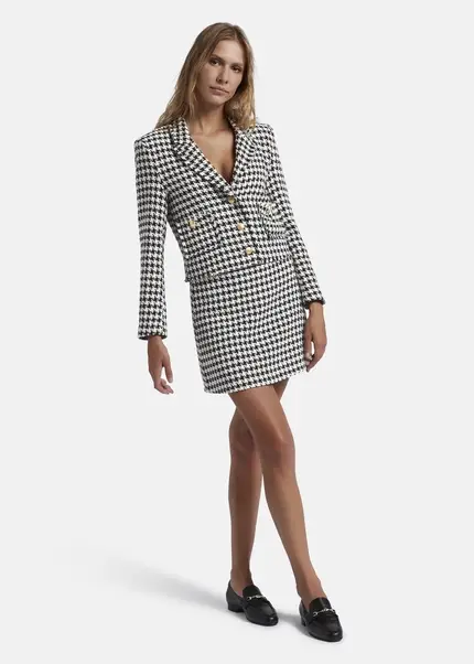 Nicowa Simple mini skirt made of bouclé LANITO in BLACK MULTICOLORarticle number NC8A22502019E-002 Clearance-Verkauf