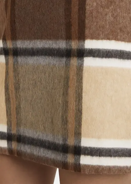 Nicowa Checked mini skirt LANINO with wool in BROWNarticle number NC7A24005017E-151 Fabrikladen
