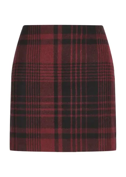 Nicowa Checked mini skirt with wool - LANINO in REDarticle number NC8A22016014E-047 Begrenzt auf 3 Tage