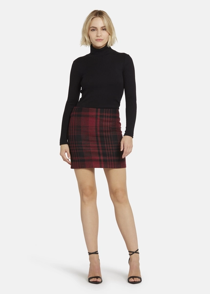 Nicowa Checked mini skirt with wool - LANINO in REDarticle number NC8A22016014E-047 Begrenzt auf 3 Tage