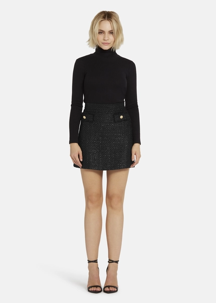 Nicowa Bouclé skirt with lamé effect BRUNAWI in BLACK LAMÉarticle number NC8A22506019E-002 zollfrei