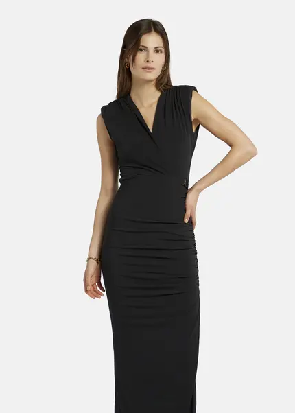 Nicowa Draped maxi dress in jersey - MICATE in BLACKarticle number NC9A1401519E-002 Rabatte dieses Monats
