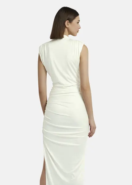 Nicowa Draped maxi dress in jersey - MICATE in WHITEarticle number NC9A1401611E-004 2025