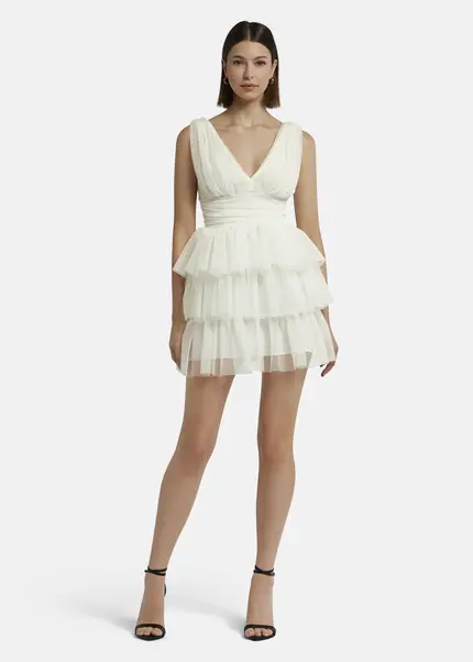 Nicowa Tulle mini dress - STELLOWA in whitearticle number NC9A1400411E-004 Angebote