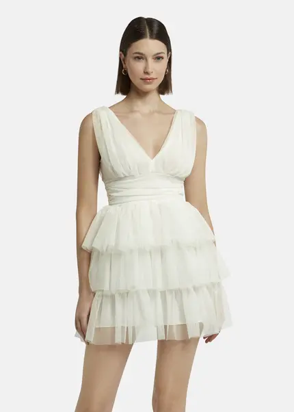 Nicowa Tulle mini dress - STELLOWA in whitearticle number NC9A1400411E-004 Angebote