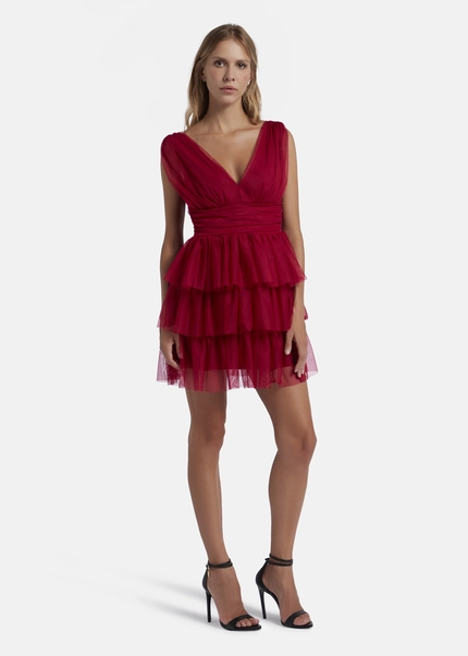 Nicowa Mini tulle dress - STELLOWA in dark berryarticle number NC8A22001014E-011 im Angebot