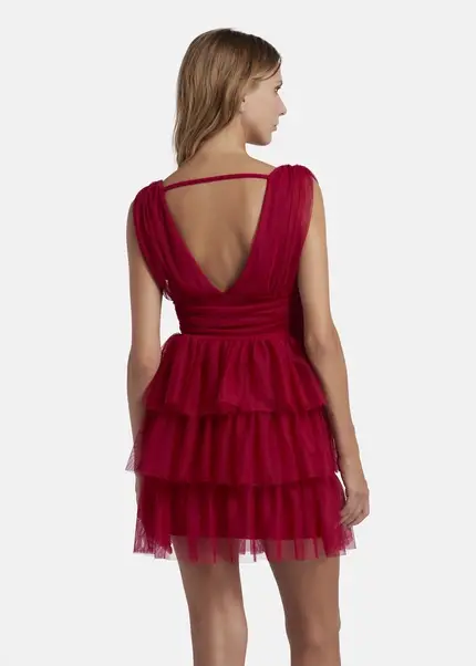 Nicowa Mini tulle dress - STELLOWA in dark berryarticle number NC8A22001014E-011 im Angebot