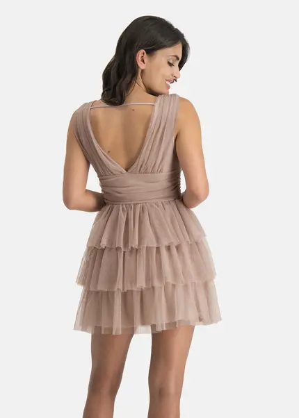 Nicowa Tulle mini dress - STELLOWA in BEIGEarticle number NC7A12029032E-138 Günstiger Verkauf