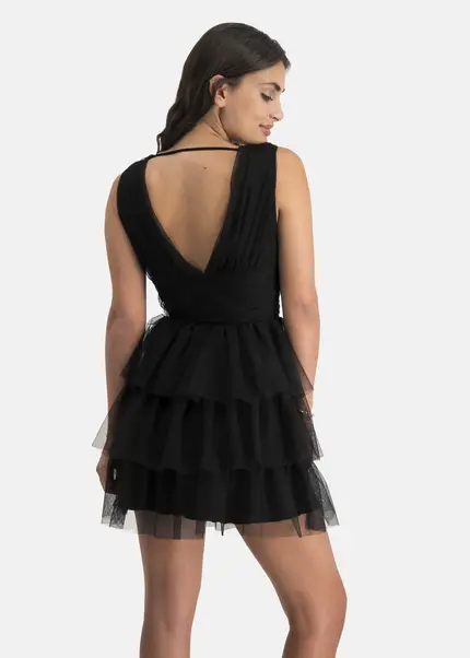 Nicowa Tulle mini dress - STELLOWA in BLACKarticle number NC7A12028019E-002 Fabrikverkauf