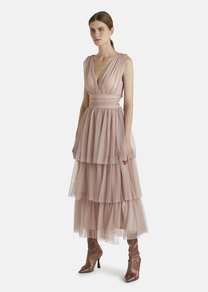 Nicowa Tulle maxi dress BALINO in BEIGEarticle number NC7A12027032E-138 Meist gekauft