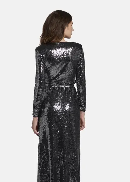 Nicowa Maxi sequin wrap dress - MILOWA in SILVERarticle number NC8A22012031E-088 Kostenloser Versand
