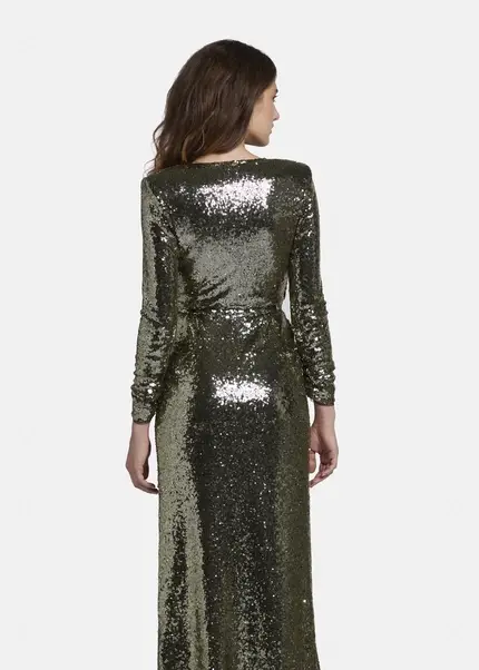 Nicowa Maxi sequin wrap dress - MILOWA in GOLDarticle number NC8A22011023E-131 Limitierter Zeitrabatt