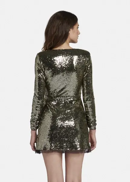 Nicowa Mini sequin wrap dress - MILOWA in GOLDarticle number NC8A22010023E-131 Fabrik Onlineshop