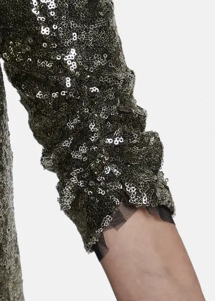 Nicowa Mini sequin wrap dress - MILOWA in GOLDarticle number NC8A22010023E-131 Fabrik Onlineshop