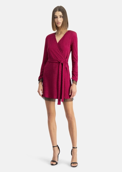Nicowa Mini wrap dress in lamé- MILOWA in PINKarticle number NC7A24038044E-139 Sonderangebot