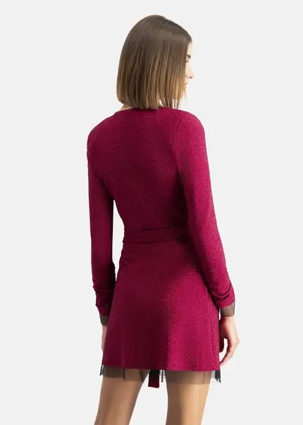 Nicowa Mini wrap dress in lamé- MILOWA in PINKarticle number NC7A24038044E-139 Sonderangebot