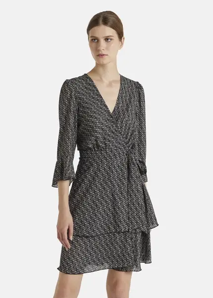 Nicowa Wrap dress with NCW monogram- NIOGRA in BLACKMONOGRAMarticle number NC7A32014019E-153 Rabatt