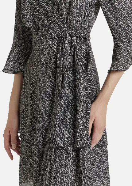 Nicowa Wrap dress with NCW monogram- NIOGRA in BLACKMONOGRAMarticle number NC7A32014019E-153 Rabatt