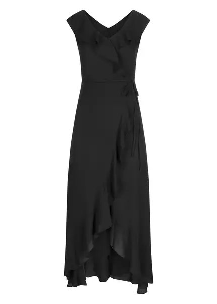 Nicowa Elegant chiffon dress with plain-coloured fabric – DINOWA in BLACKarticle number NC6A22001019E-002 Versandkostenfrei